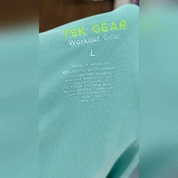 Tek Gear Workout Gear Women's Sleeve Shirt Size L Aqua Color (EUC) - Picture 5 of 9